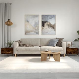 kohvilauad 2 tk, suitsutatud tamm, 50 x 46 x 35 cm, tehispuit