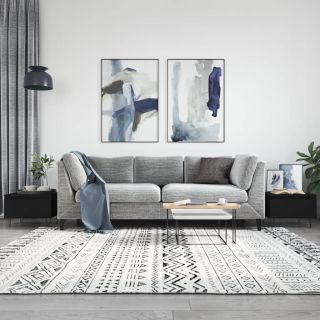 журнальный столик 2 шт., черный, 50 x 46 x 35 см, искусственное дерево