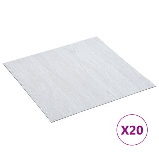 iseliimuvad põrandaplaadid 20 tk, PVC, 1,86 m², valge