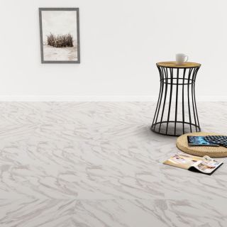 iseliimuvad põrandaplaadid 20 tk, PVC, 1,86 m², valge marmor