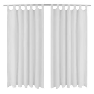 Aasadega satiinist kardinad 2 tk 140 x 245 cm valge