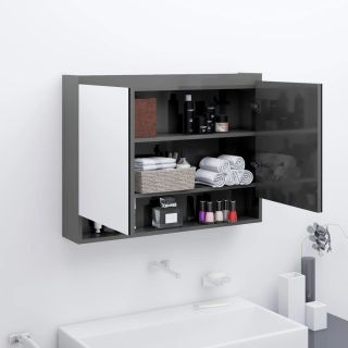 vannitoa peegelkapp, 80 x 15 x 60 cm, MDF, säravhall