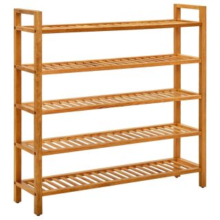 Полка для обуви с 5 полками, 100 x 27 x 100 см, дуб