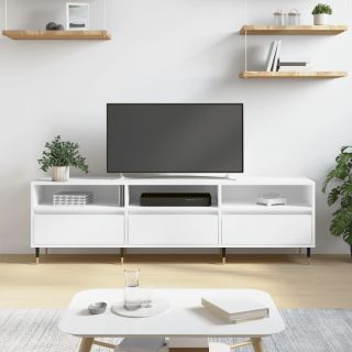 telerikapp, valge, 150 x 30 x 44,5 cm, tehispuit