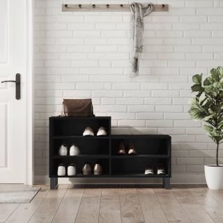 Тумба для обуви, черная, 102 x 36 x 60 см, искусственное дерево