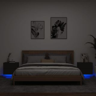 seinale kinnitatavad öökapid LED-tuledega 2 tk, must