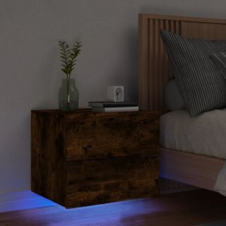 seinale kinnitatav öökapp LED-tuledega, suitsutatud tamm
