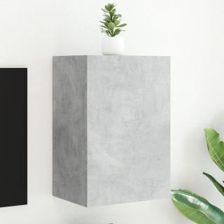Настенный шкаф для телевизора, бетонно-серый, 40,5 x 30 x 60 см, искусственное дерево