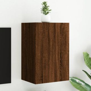 Настенный шкаф под телевизор, коричневый дуб, 40,5 x 30 x 60 см, искусственное дерево