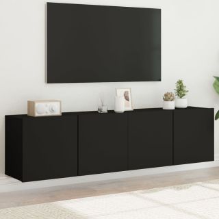 seinale kinnitatavad telerikapid 2 tk, must, 80 x 30 x 41 cm
