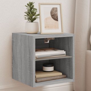 Настенные тумбы под ТВ со светодиодной подсветкой 2 шт., Sonoma серый, 30x28,5x30 см