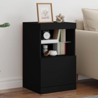 puhvetkapp LED-tuledega, must, 41 x 37 x 67 cm