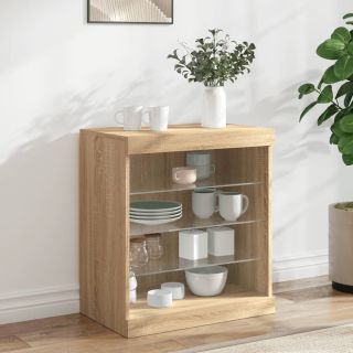 puhvetkapp LED-tuledega, Sonoma tamm, 60,5 x 37 x 67 cm