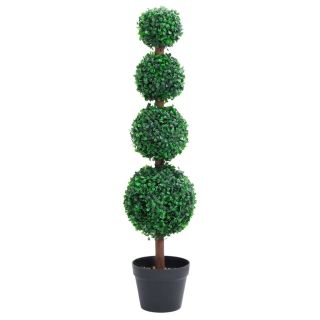 kunsttaim pukspuu pallikujuline lillepotiga, roheline, 90 cm