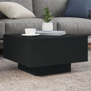 kohvilaud LED-tuledega, must, 55 x 55 x 31 cm