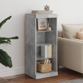 puhvetkapp LED-tuledega, betoonhall, 41 x 37 x 100 cm