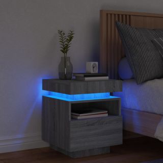 öökapp LED-tuledega, hall Sonoma tamm, 40 x 39 x 48,5 cm