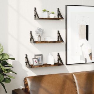 3-osaline seinariiuli komplekt, suitsutatud tamm, tehispuit