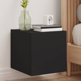 Настенный шкаф для телевизора со светодиодной подсветкой, черный, 30,5 x 35 x 30 см