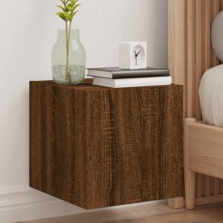 Настенные тумбы под ТВ со светодиодной подсветкой 2 шт., коричневый дуб, 30,5x35x30 см