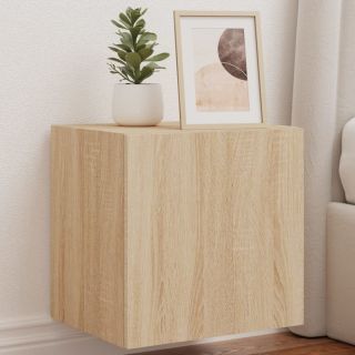 teleri seinakapid LED-tuledega 2 tk, Sonoma tamm, 40,5x35x40 cm