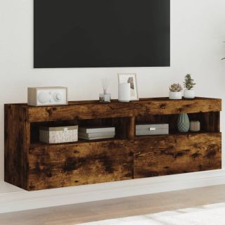 teleri seinakapid LED-tuledega 2 tk, suitsutamm, 60x30x40 cm