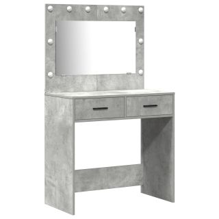 2-osaline tualettlauakomplekt LED-iga, betoonhall, tehispuidust