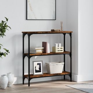 консольный столик, копченый дуб, 75x22,5x75 см, искусственное дерево