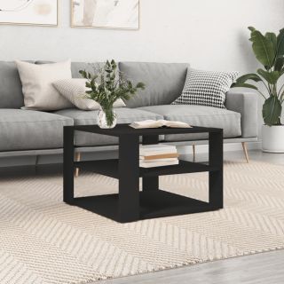 журнальный столик, черный, 59,5 x 59,5 x 40 см, искусственное дерево