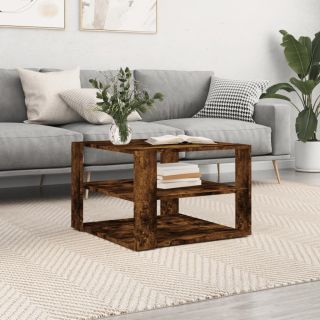 журнальный столик, копченый дуб, 59,5 x 59,5 x 40 см, искусственное дерево