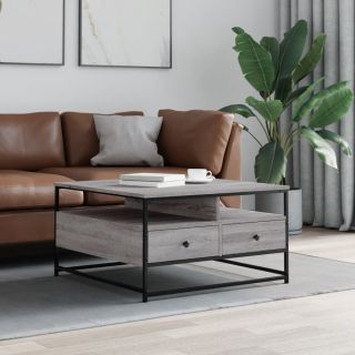 kohvilaud, hall Sonoma tamm, 80x80x45 cm, tehispuit