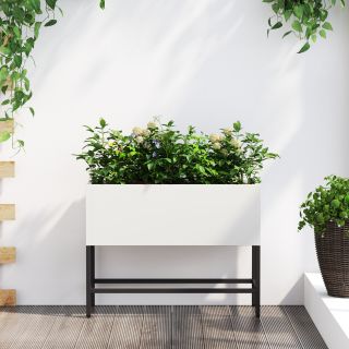 Tõstetud Aiandus Peenra 60x26x45 cm Valge Teras