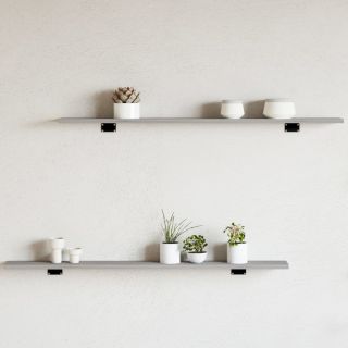 Полки настенные 4 шт., серый дуб Сонома, 100x10x1,5 см, искусственное дерево