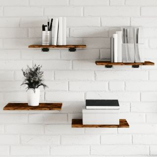 seinariiulid 4 tk, suitsutatud tamm, 40x30x1,5 cm, tehispuit