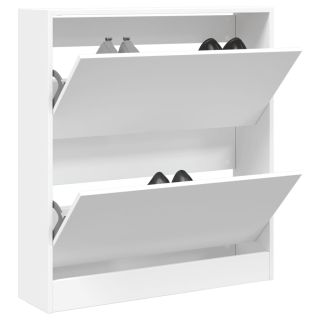 Тумба для обуви, белая, 80 x 21 x 87,5 см, искусственное дерево