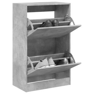 Тумба для обуви, бетонно-серая, 60 x 34 x 96,5 см, искусственное дерево