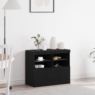 küljepink LED valgustitega Must tamme 81x37x67 cm