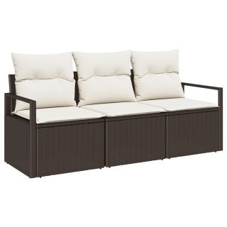 3-osaline Ai Sofa Komplekt Padjadega Pruun Polü Rotang