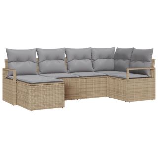 6-osaline aiadiivan padjadega beež polü rattan,2-kohaline aiadiivan koos hoiustamisega ja padjadega beež polü rattan