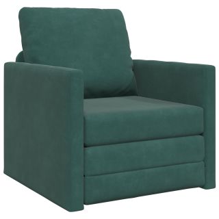 Põrandadiivan 2-in-1 Tume Roheline 74x77x81 cm Samet