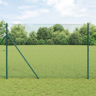 Keeratud Traadi Aed koos 13 Postiga Roheline 1.5x25 m Teras