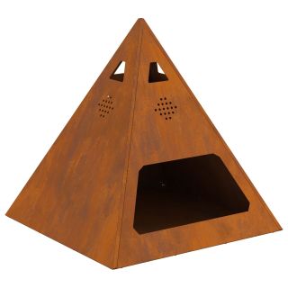 Tulekahju Pit Püramiid 50x50x51 cm Ilmastikutehingust Teras