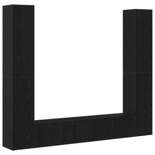 6 tükki TV kappide komplekt seinakinnitusega must tamme tehispuidust,must tamme TV alus 80x30x30 cm valmistatud tehispuidust,seinakinnitusega TV kapid - 2 tk must tamme, 30.5x30x90 cm, valmistatud tehispuidust