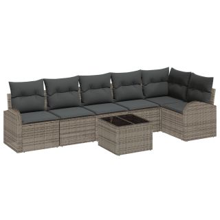 6-osaline aiamööbli komplekt patjadega must polü rattan,2-kohaline aiamööbel koos hoiukoha ja patjadega hall polü rattan