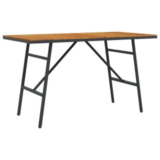 Söögilaud - Must, 110x55x62 cm, valmistatud tugevast akaatsiapuidust