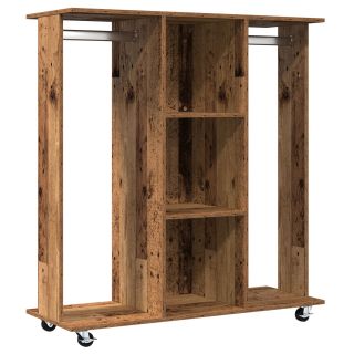 Riidekapp Rattaga Vana Puit 102x38x110 cm Inseneripuit