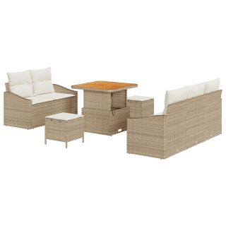 8-osaline Aia diivanisett padjadega Beež Polü Rattan Acacia,2-kohaline Aia diivan padjadega Beež Polü Rattan,3-osaline Aia söögikomplekt padjadega Beež Polü Rattan Acacia