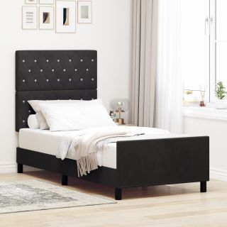 Voodi Raam Must 90x190 cm Samet