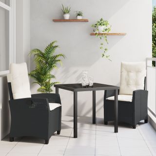 7 Tükine Aia Söögikomplekt Padjadega Hall Polü Rattan