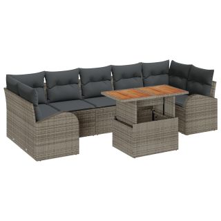 8-osaline aia diivanite komplekt padjadega hall polü rattan,2-istmeline aia diivan hoiuruumiga ja padjadega hall polü rattan